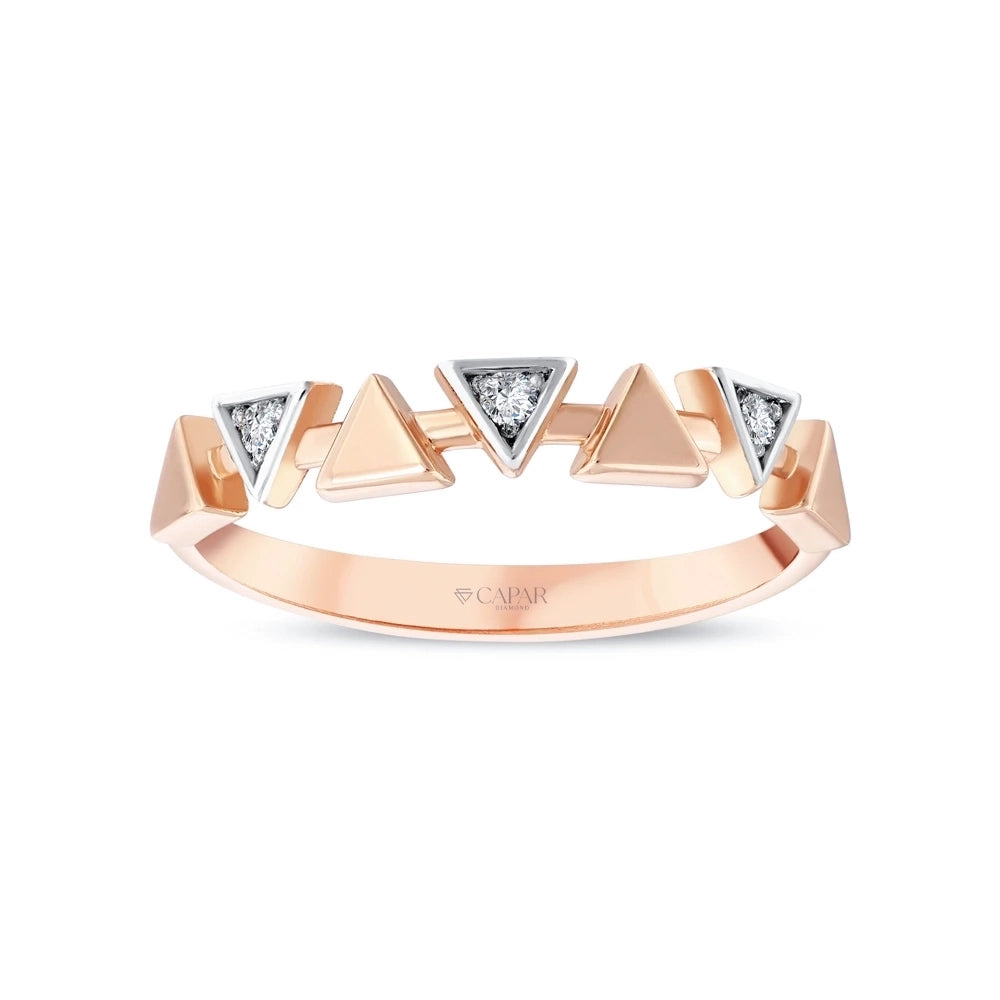 0.05 Karat Pırlanta Üçgen Tasarım Yüzük Capar Diamond
