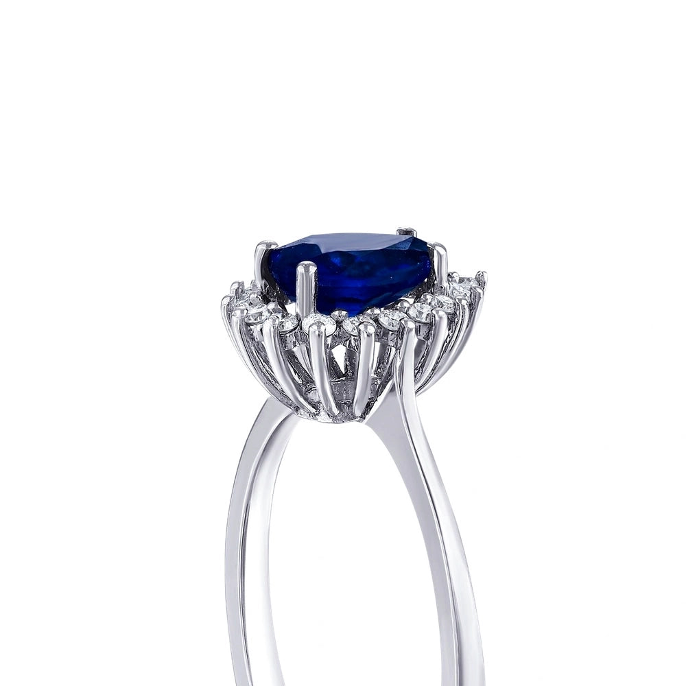 0.13 Karat Safir Taşlı Pırlanta Yüzük Capar Diamond