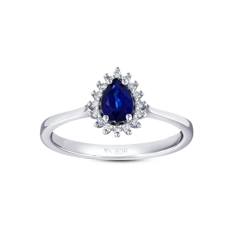0.13 Karat Safir Taşlı Pırlanta Yüzük Capar Diamond