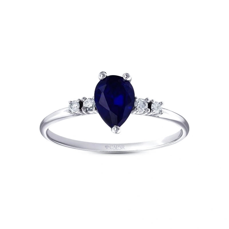 0.08 Karat Safir Taşlı Pırlanta Yüzük Capar Diamond