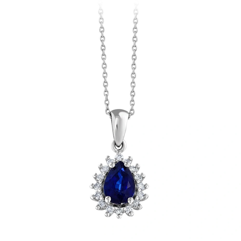 0.11 Karat Safir Taşlı Pırlanta Kolye Capar