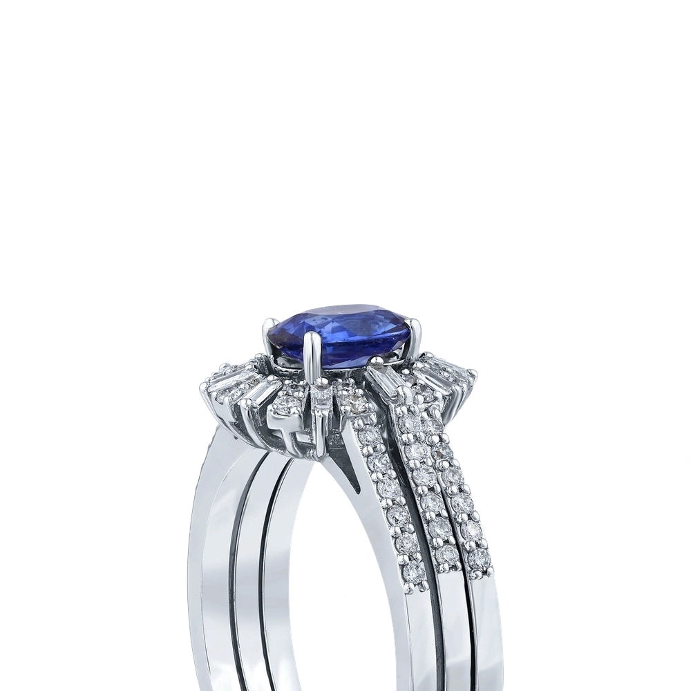 0.41 Karat Safir Taşlı Pırlanta Yüzük Capar Diamond