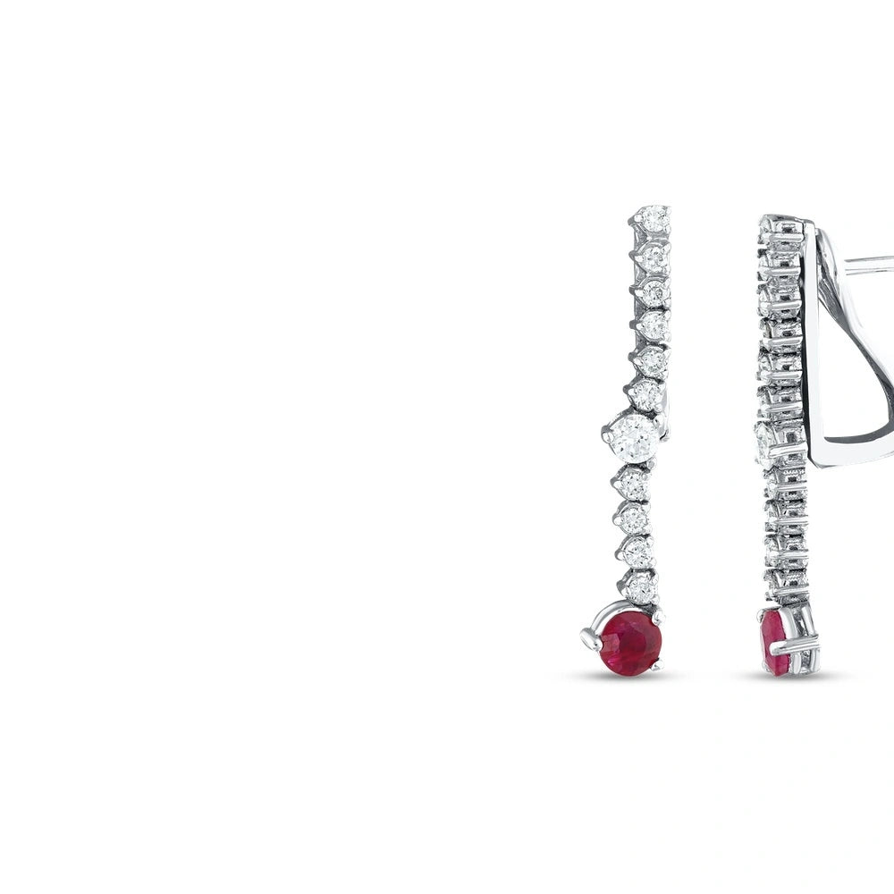 0.38 Karat Yakut Taşlı Pırlanta Küpe Capar