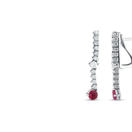 0.38 Karat Yakut Taşlı Pırlanta Küpe Capar