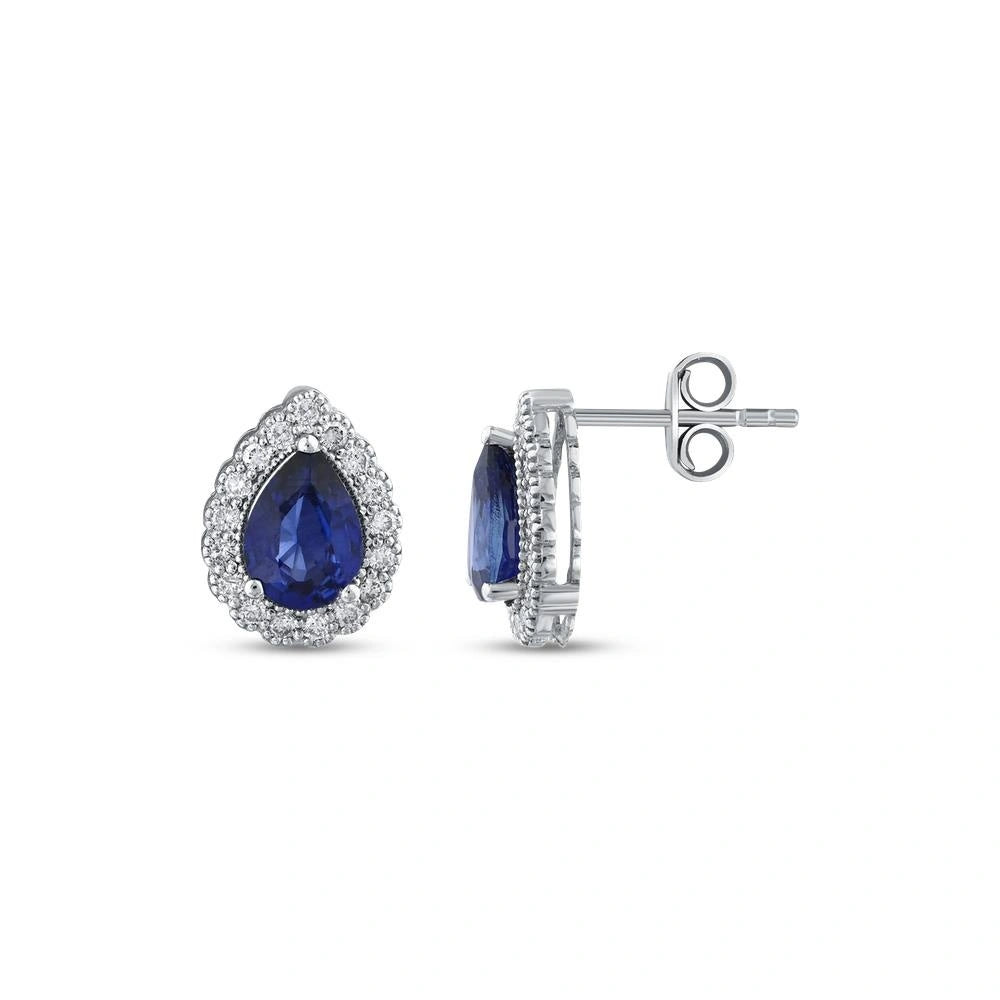 0.20 Karat Safir Renkli Pırlanta Küpe Capar