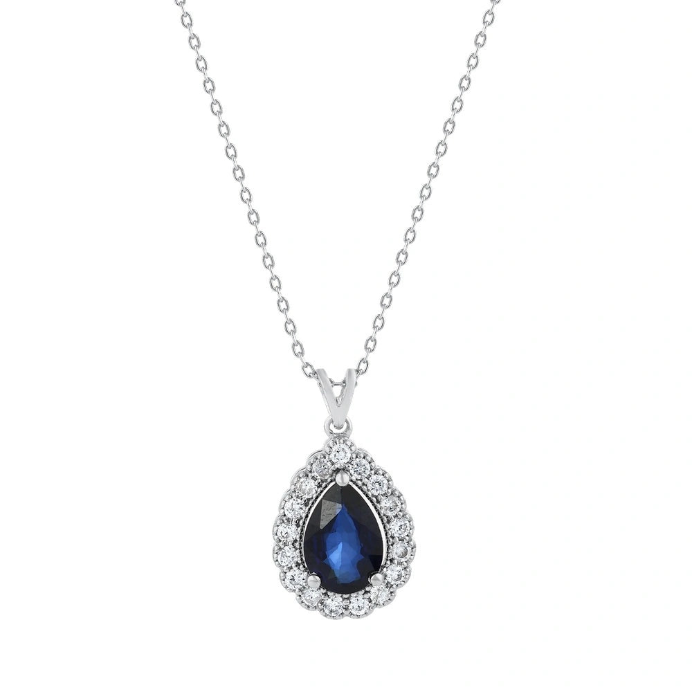 0.13 Karat Safir Renkli Pırlanta Kolye Capar