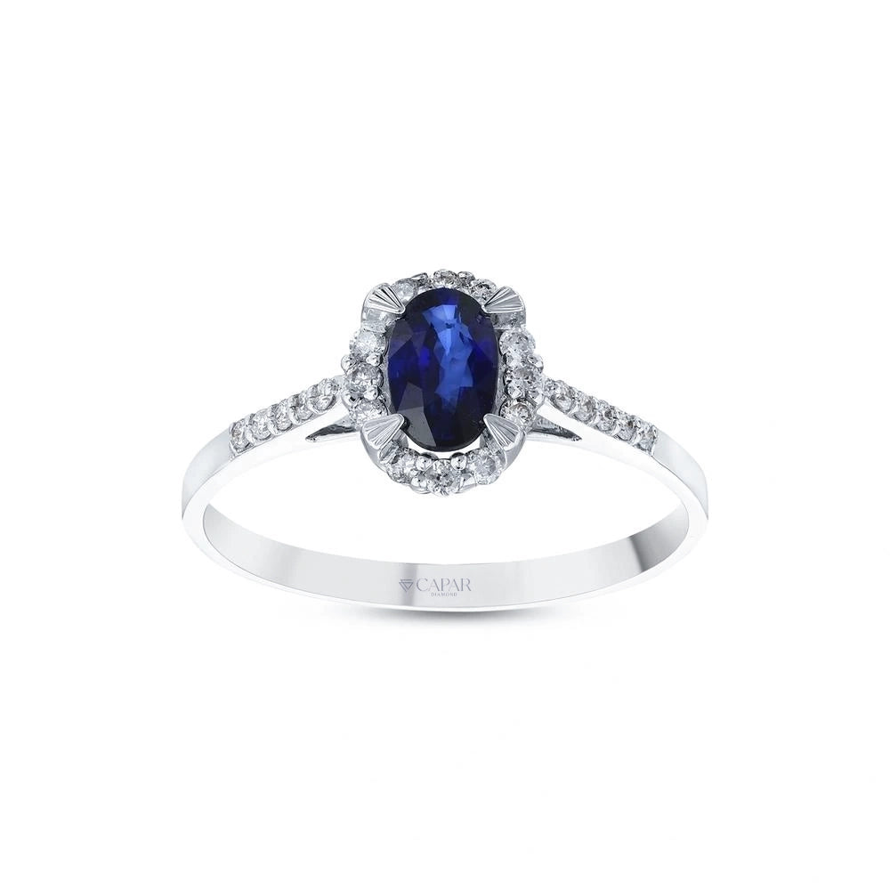 0.15 Karat Safir Taşlı Pırlanta Yüzük Capar Diamond