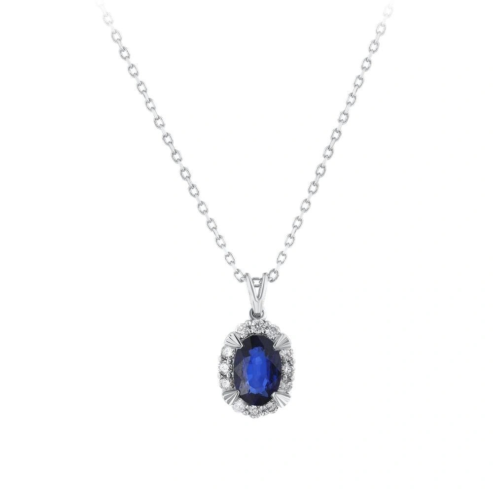 0.10 Karat Safir Taşlı Pırlanta Kolye Capar