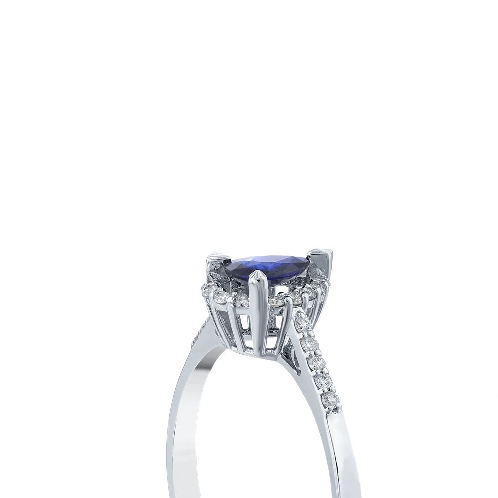0.13 Karat Safir Taşlı Pırlanta Yüzük Capar Diamond