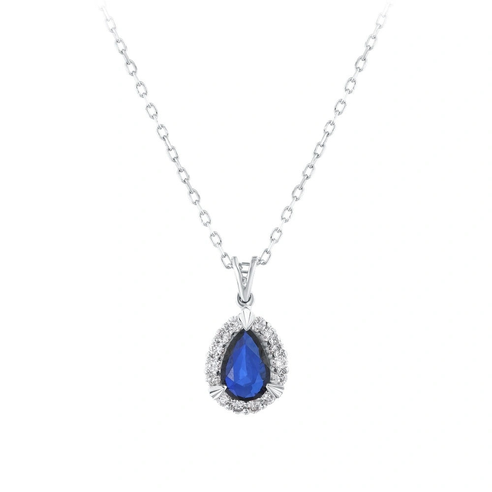 0.08 Karat Safir Taşlı Pırlanta Kolye Capar