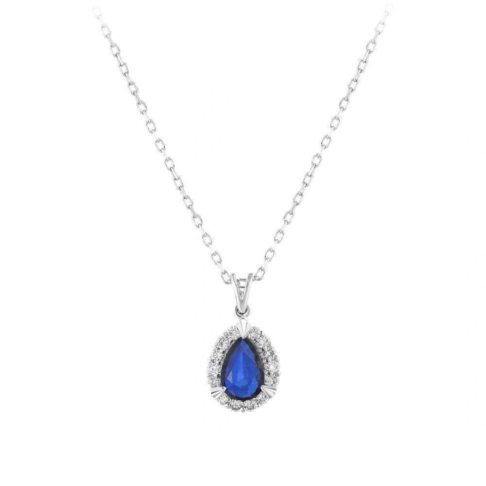 0.08 Karat Safir Taşlı Pırlanta Kolye Capar