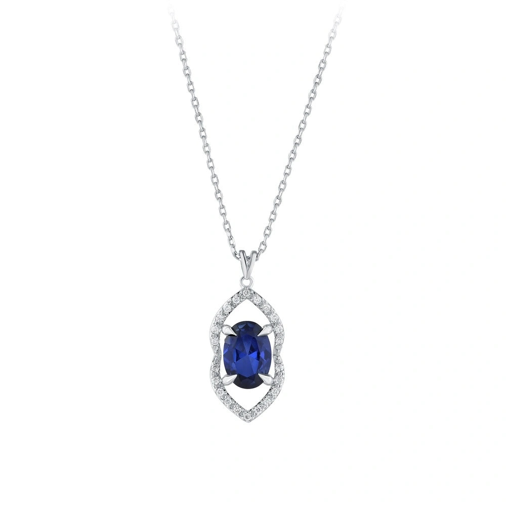 0.05 Karat Safir Taşlı Pırlanta Kolye Capar