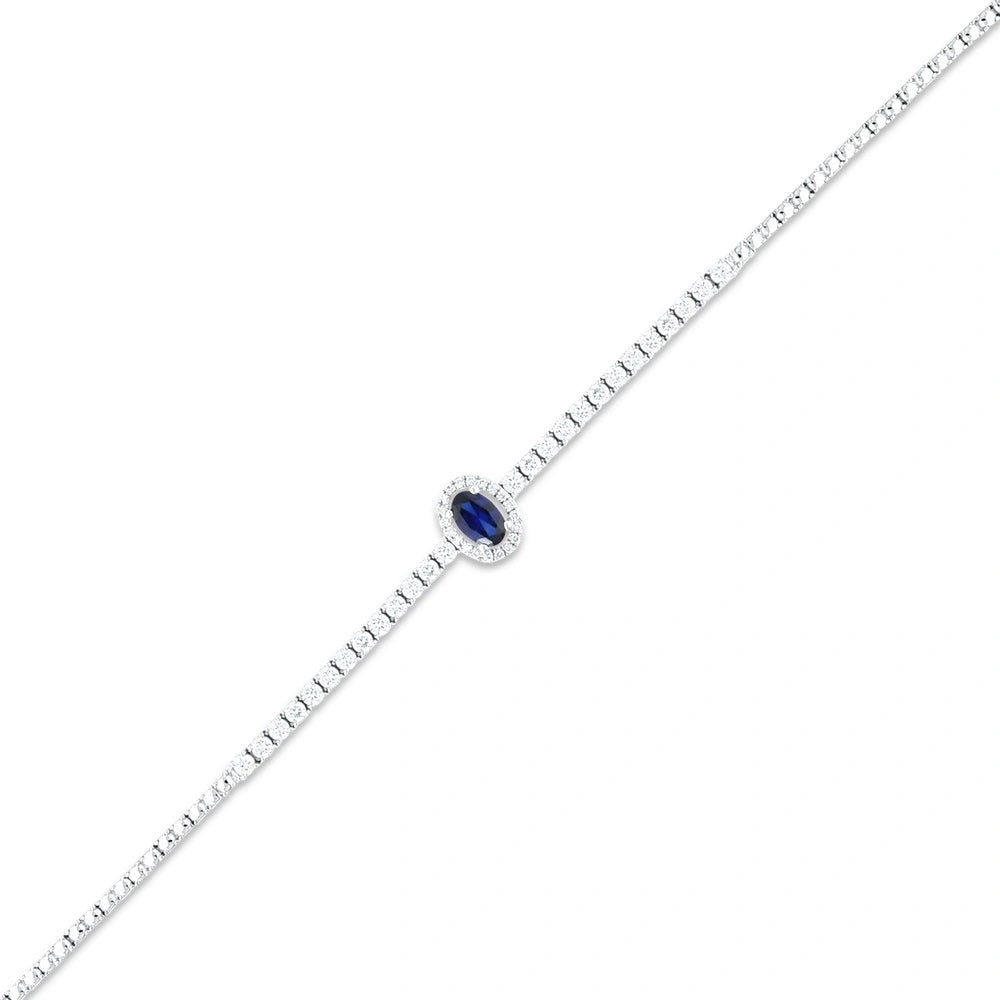 0.60 Karat Safir Taşlı Pırlanta Bileklik Capar