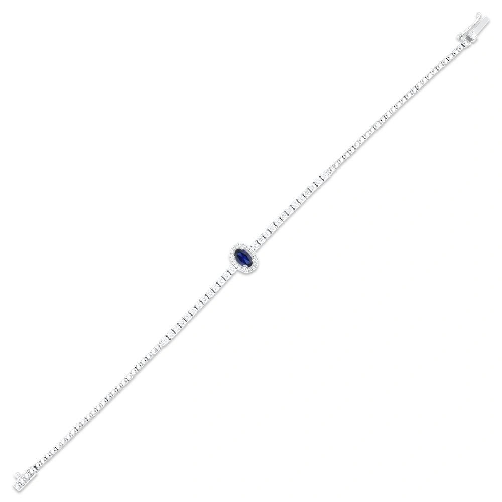 0.60 Karat Safir Taşlı Pırlanta Bileklik Capar