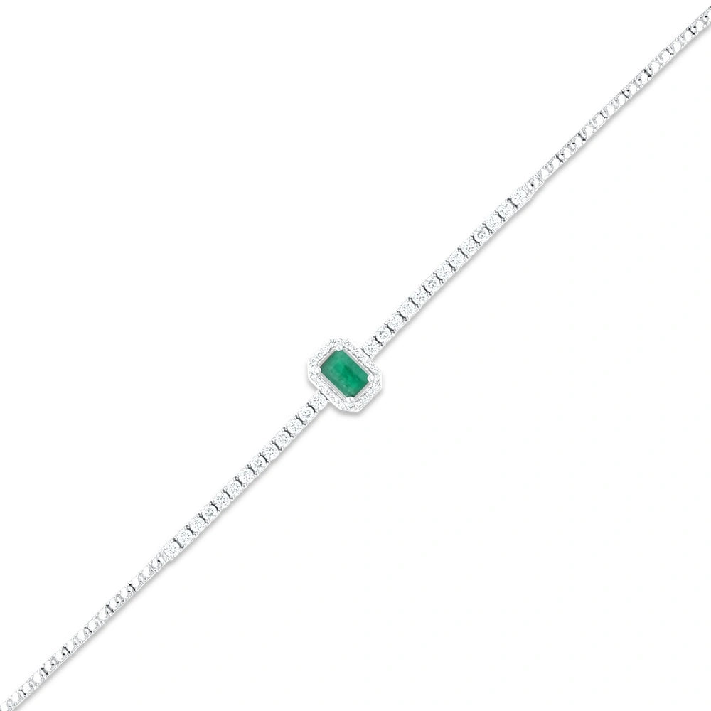 0.75 Karat Zümrüt Taşlı Pırlanta Bileklik Capar