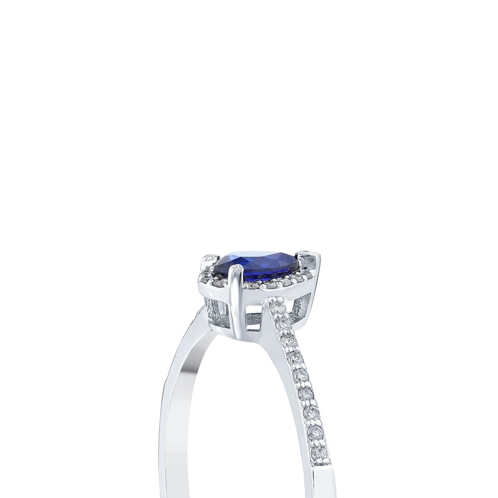 0.09 Karat Safir Taşlı Pırlanta Yüzük Capar Diamond