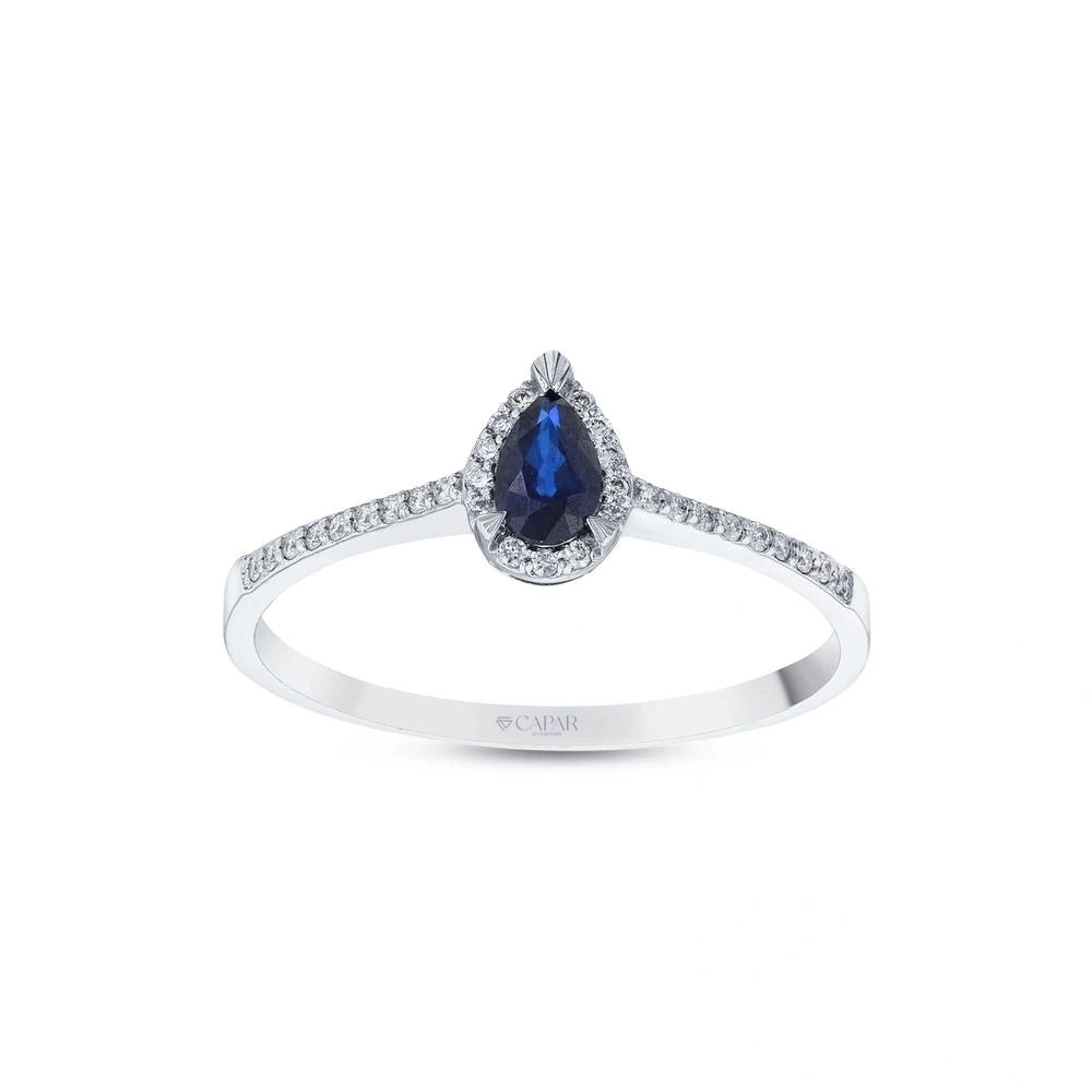 0.09 Karat Safir Taşlı Pırlanta Yüzük Capar Diamond