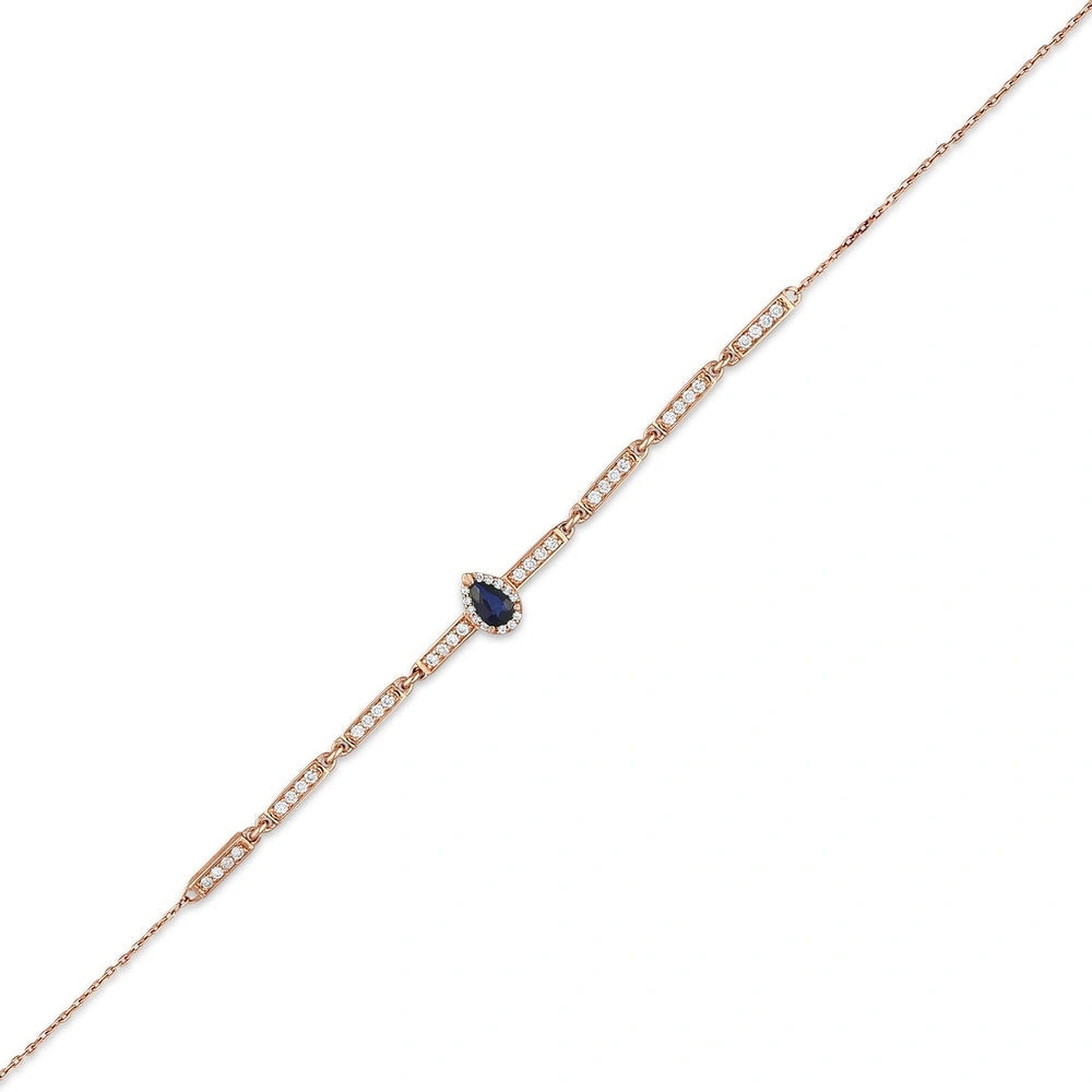 0.29 Karat Safir Taşlı Pırlanta Bileklik Capar