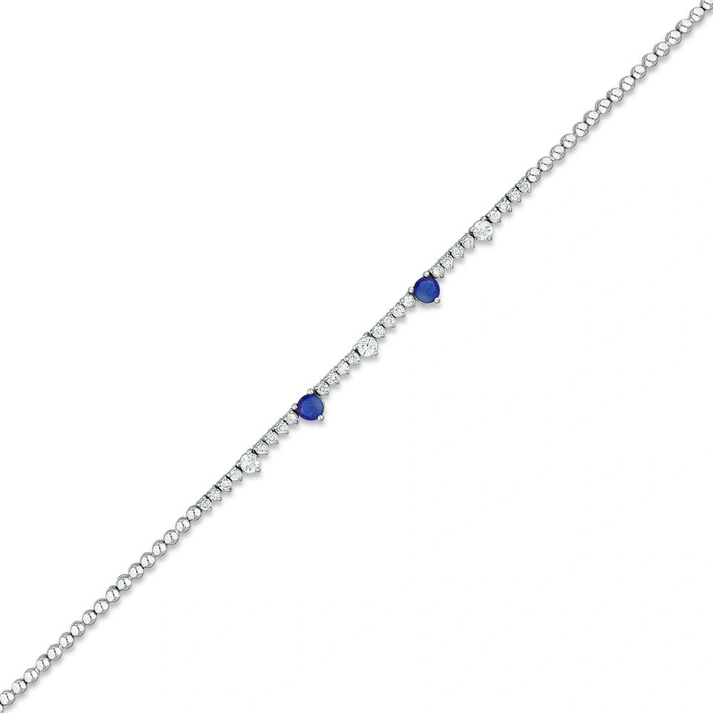 0.44 Karat Safir Taşlı Pırlanta Bileklik Capar