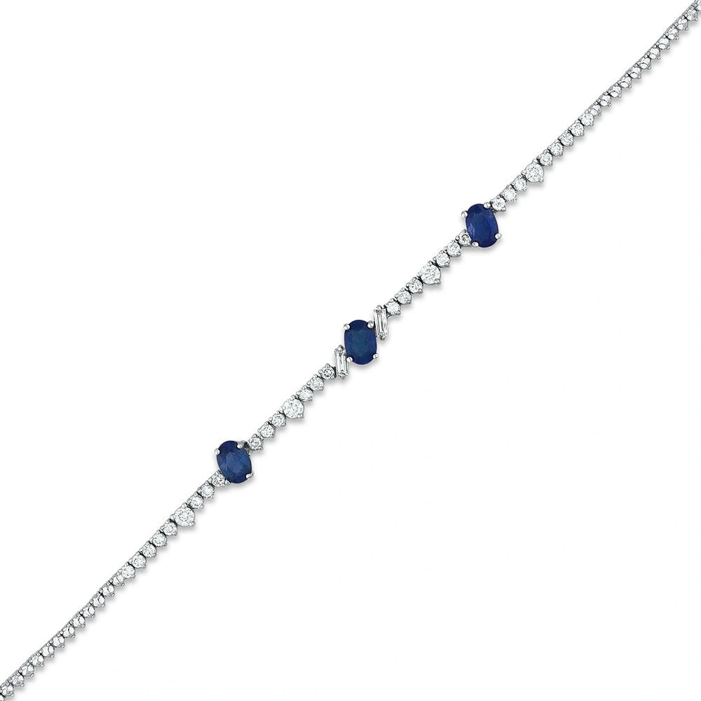 0.93 Karat Safir Taşlı Pırlanta Bileklik Capar