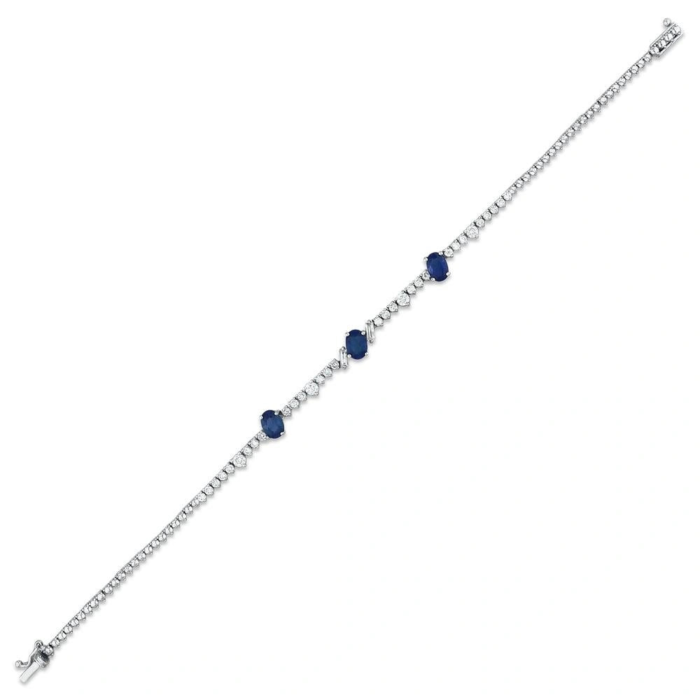 0.93 Karat Safir Taşlı Pırlanta Bileklik Capar