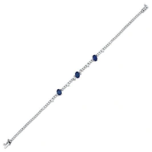 0.93 Karat Safir Taşlı Pırlanta Bileklik Capar