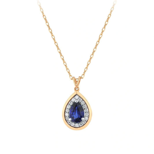 0.10 Karat Safir Taşlı Pırlanta Kolye Capar