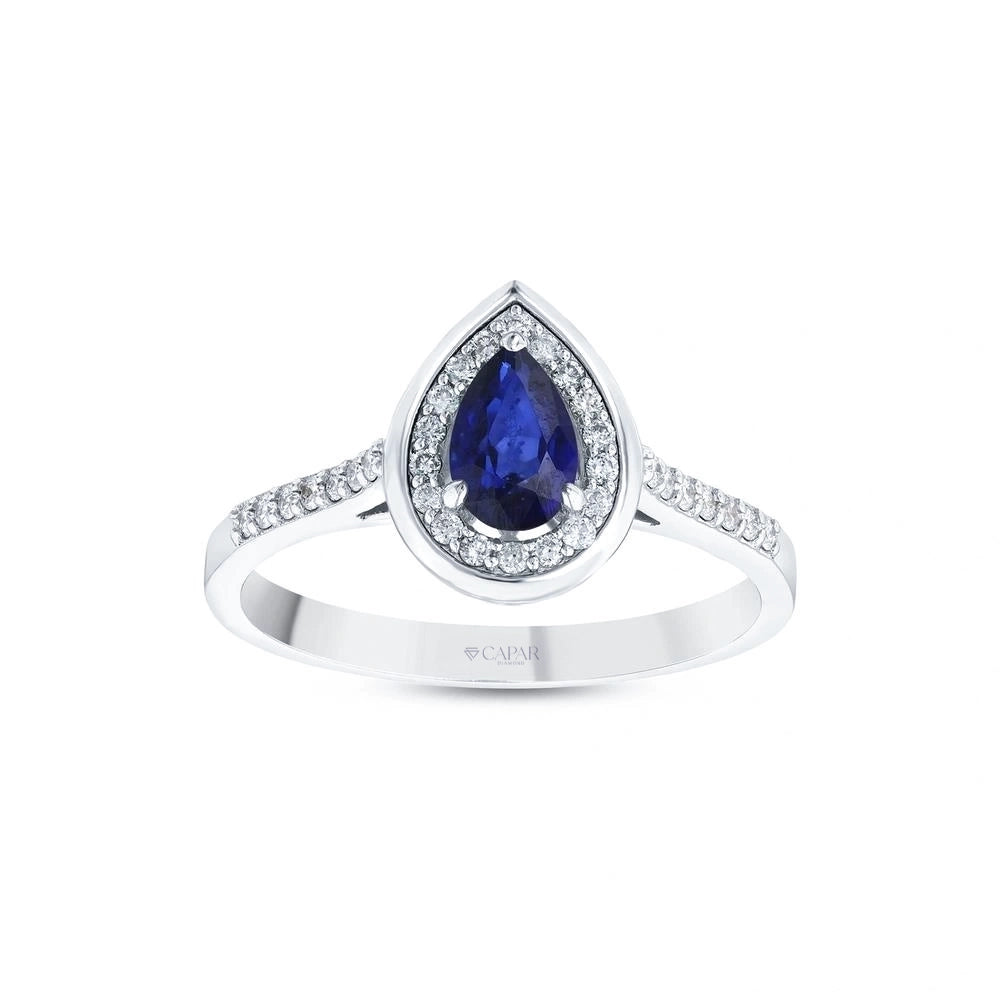 0.18 Karat Safir Taşlı Pırlanta Yüzük Capar Diamond