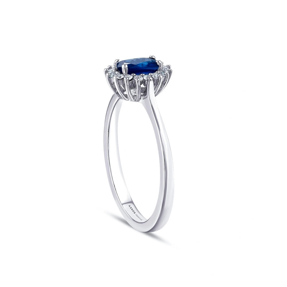 0.07 Karat Safir Taşlı Pırlanta Yüzük Capar Diamond