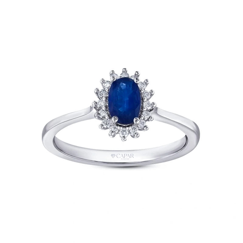 0.07 Karat Safir Taşlı Pırlanta Yüzük Capar Diamond