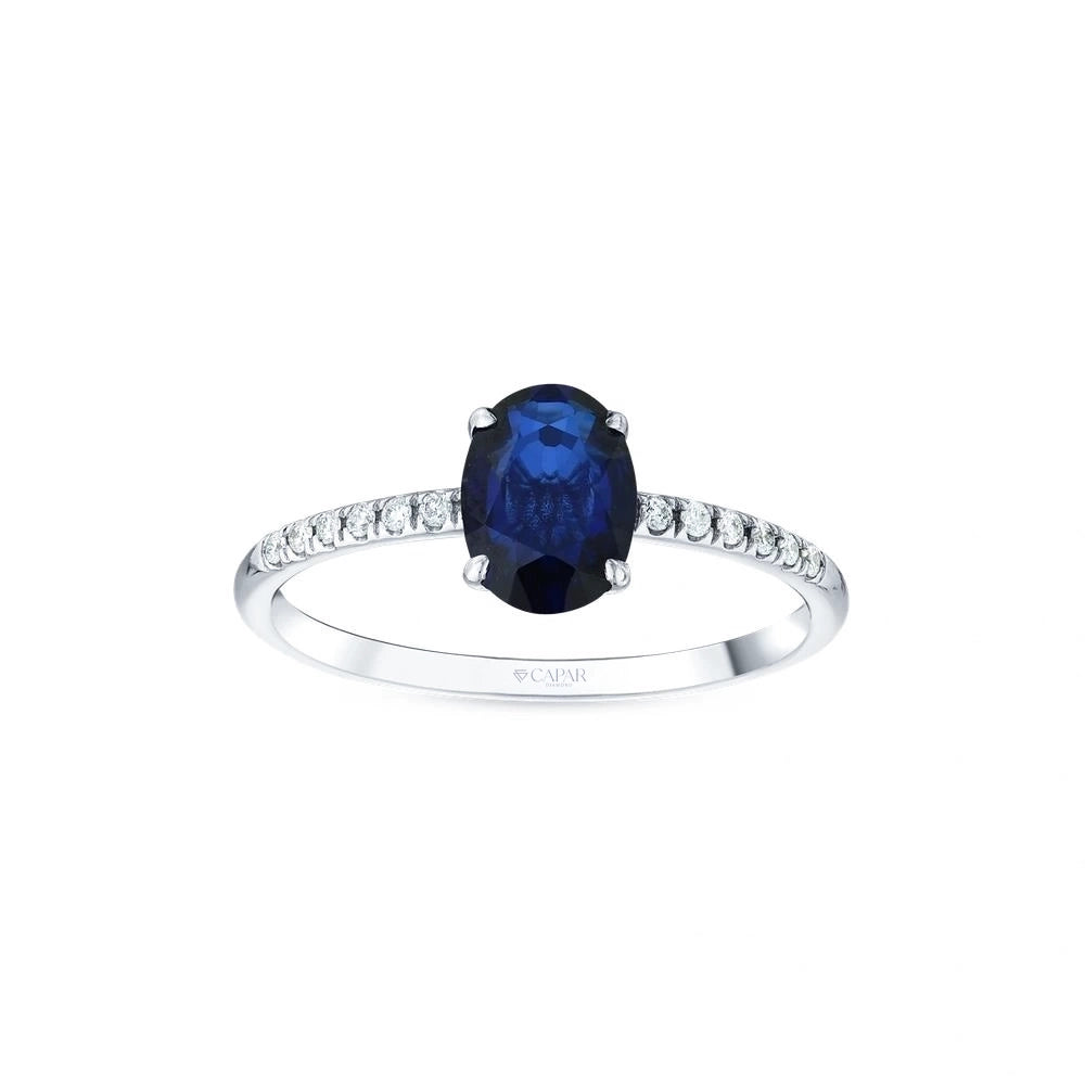 0.10 Karat Safir Taşlı Pırlanta Yüzük Capar Diamond