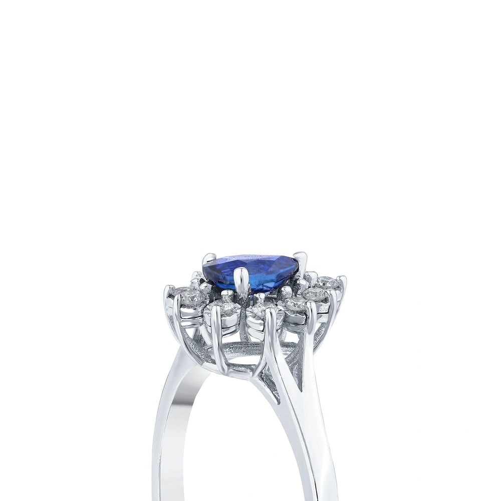 0.12 Karat Safir Taşlı Pırlanta Yüzük Capar Diamond