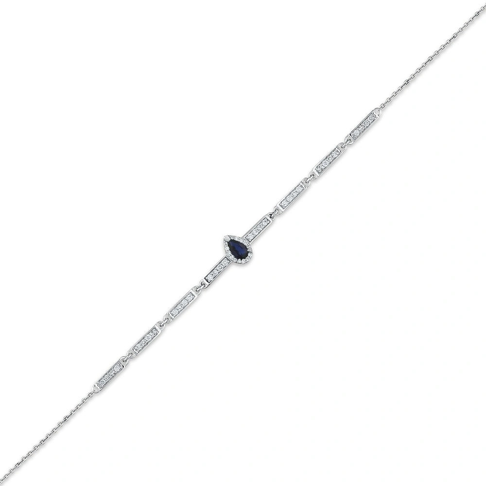 0.25 Karat Safir Taşlı Pırlanta Bileklik Capar