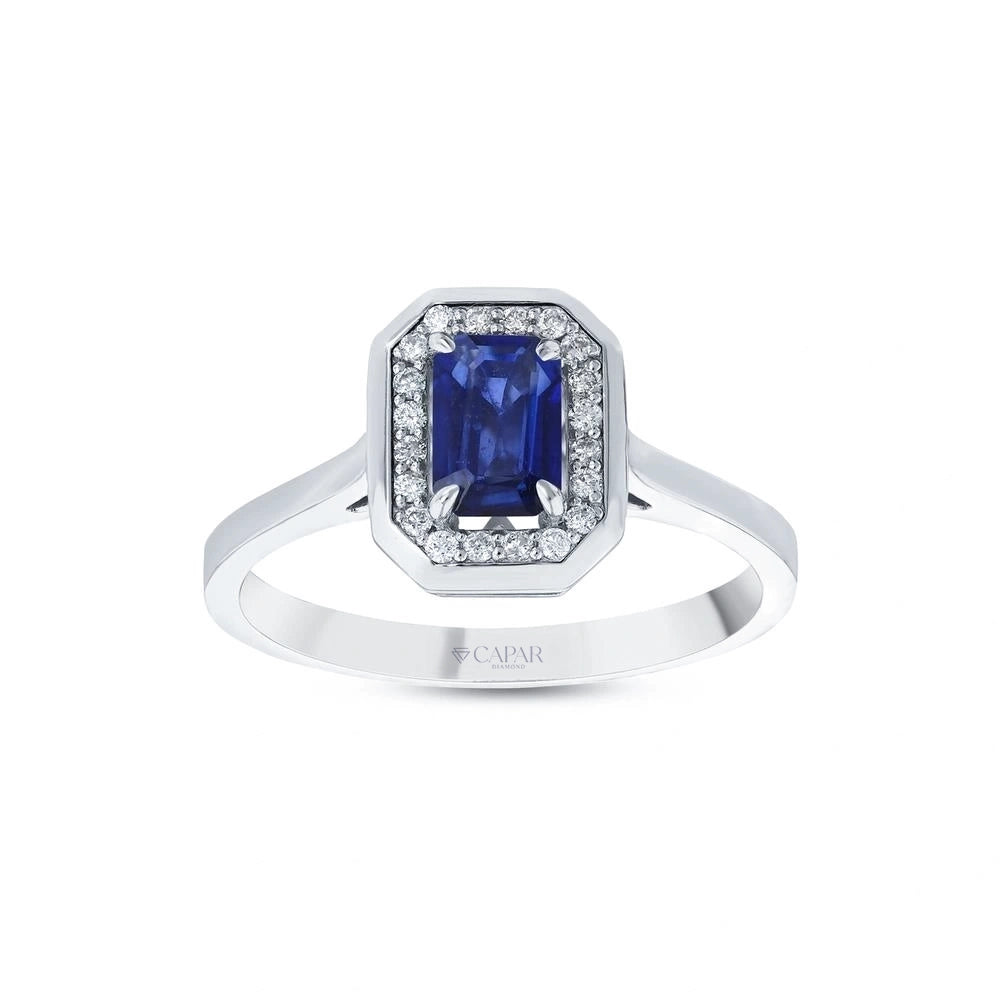0.10 Karat Safir Taşlı Pırlanta Yüzük Capar Diamond