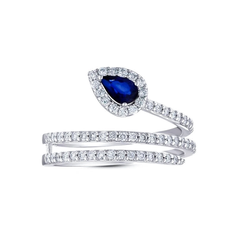 0.30 Karat Pırlanta Safir Taşlı Fantezi Yüzük Capar Diamond