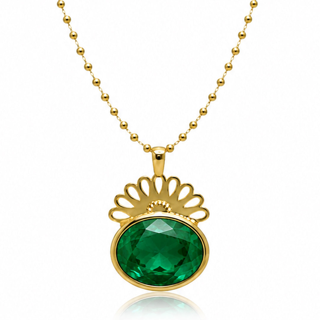 Oval kesim zümrüt damla kolye Capar Diamond
